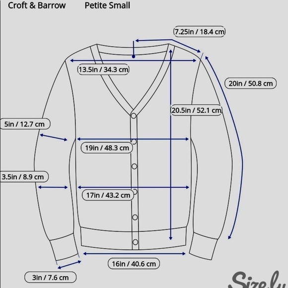 Croft & Barrow Geometric Print Sweater PS Light Gray Tan Button Down Casual - Picture 12 of 12